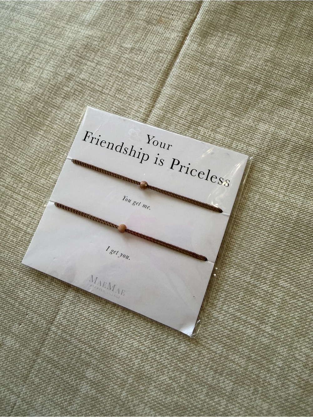 Friendship is Priceless Brown Cord Bracelet Set
